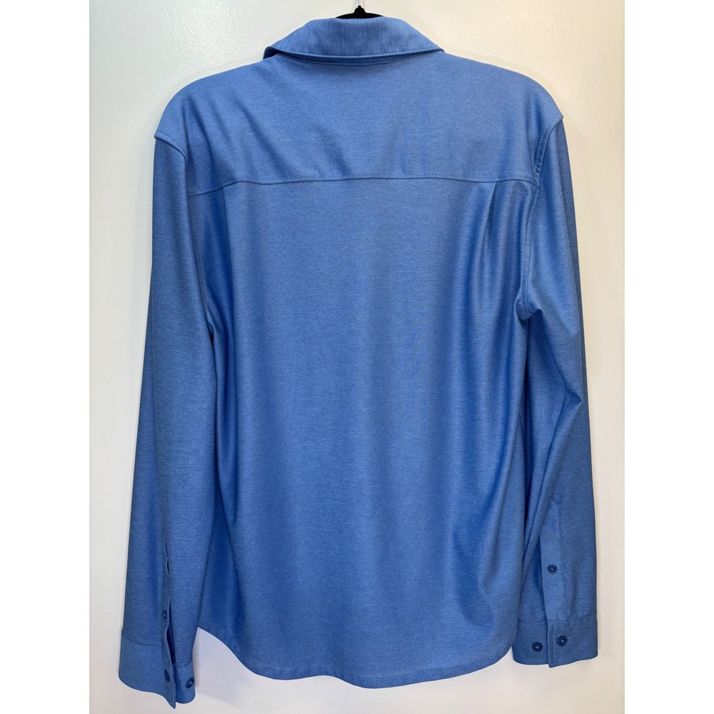 VRST Mens Athletic Long Sleeve Performance Button Down Shirt‎ Blue Stretch - Picture 5 of 7